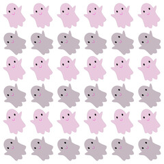 HALLOWEEN FUNNY GHOSTS PATTERN TEXTURE BACKGROUND VECTOR