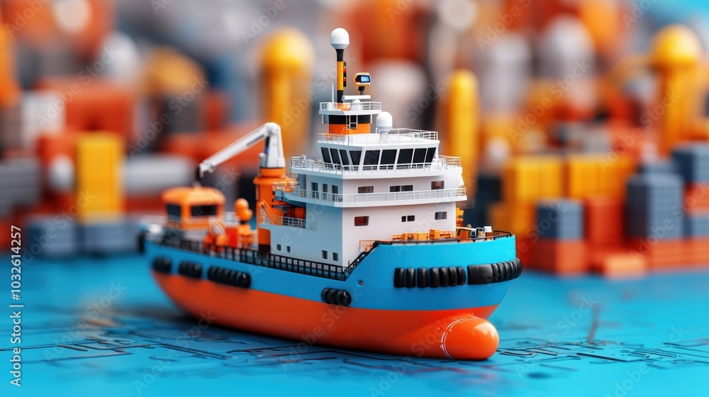 Poster engineers designing autonomous ships for future navigation