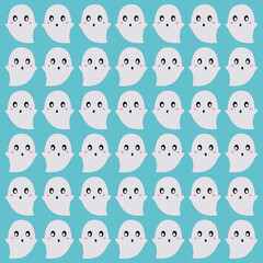 HALLOWEEN FUNNY GHOSTS PATTERN TEXTURE BACKGROUND VECTOR