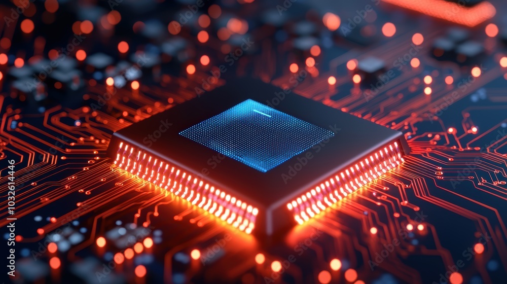 Poster smart sensors and electronic circuitry background