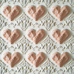 Obraz premium Textured heart designs with intricate patterns for Valentine's Day decor