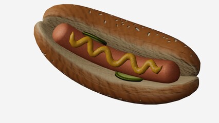Hot Dog with white background
