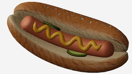 Hot Dog with white background