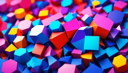 A vibrant geometric background filled with colorful shapes, perfect for modern designs that pop with energy, Generative AI