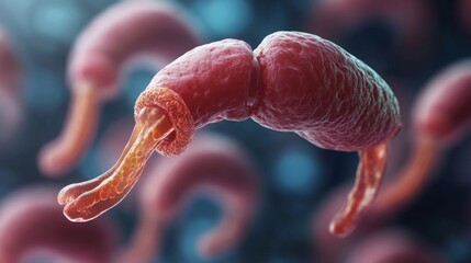 Schistosomiasis Parasite Under Microscope