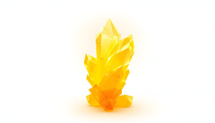 Fototapeta premium Healing magic yellow crystals isolated with white highlights, png