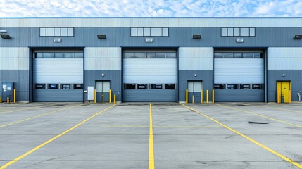 Obraz premium Bright and Clean Warehouse Exterior View