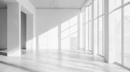 Clean and Modern Minimalist Room with White Walls