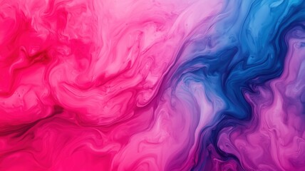 Obraz premium A vibrant abstract pattern featuring swirling pink and blue colors. Ideal for backgrounds, design projects, and artistic expressions, evoking a sense of creativity and fluidity.