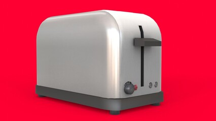 electric toaster machine with red background