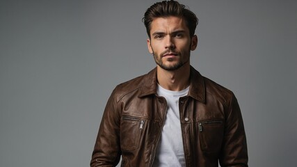 Obraz premium A young man in a vintage jacket