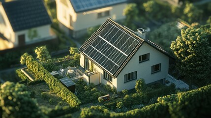 Installing solar panels on house roof
