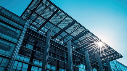 Obraz premium Modern Angular Industrial Building Design