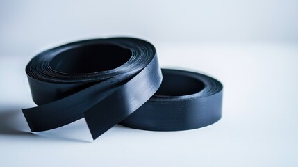 High Contrast Black Electrical Tape on White Surface