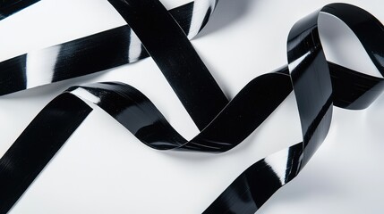 Black Electrical Tape on a White Background