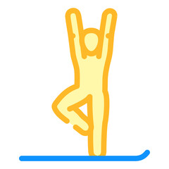 tree pose vrksasana yoga color icon vector. tree pose vrksasana yoga sign. isolated symbol illustration