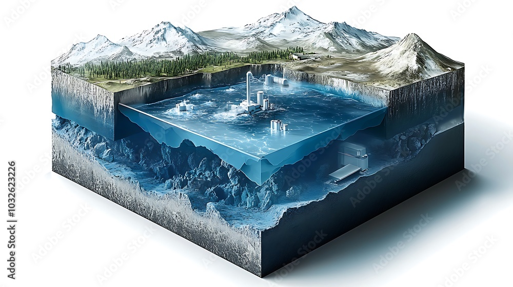 Poster a detailed diagram showing the process of carbon capture and storage, from capturing co2 at a factor