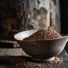 buckwheat on a wooden spoon