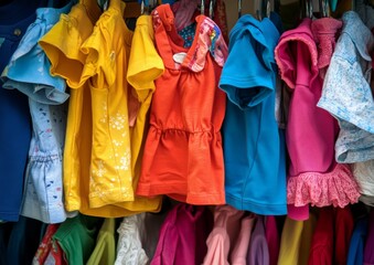 colorful clothes in a shop