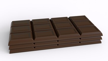 white and dark chocolate with white background