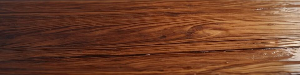A polished wooden surface with a glossy finish, radiating warmth and sophistication for a classic luxurious feel, Generative AI