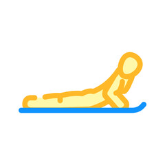 cobra pose bhujangasana yoga color icon vector. cobra pose bhujangasana yoga sign. isolated symbol illustration