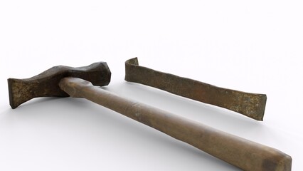 chisel hammer with white background