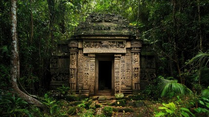 Mysterious Ancient Temple in Dense Jungle