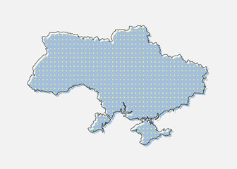 Vector map Ukraine for points, dotted template