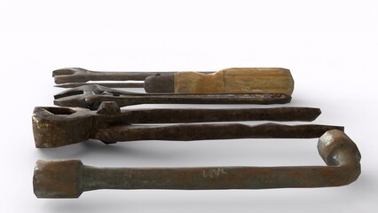carpenter's tools with white background