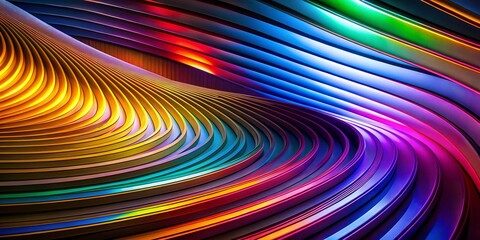 Obraz premium Abstract Curved Lines in Motion with Colorful Light