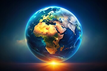 Fototapeta premium Vibrant Earth Sphere in Low Light Photography
