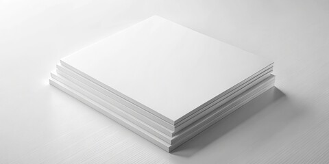 Minimalist White Paper Stack Mockup for Clean and Professional Branding Concepts on Smooth Textured Surface - Simple and Elegant Design for Presentations, Advertisements,