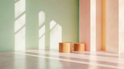 Smooth Pastel Walls with Natural Light Backdrop