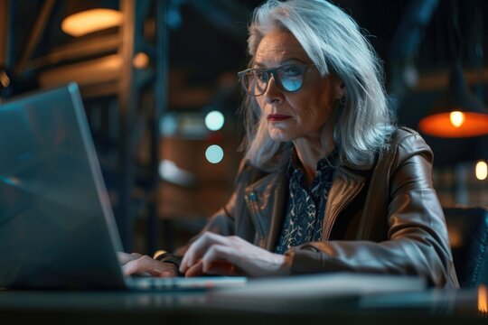 Shot of an attractive mature businesswoman working on laptop in her workstation.