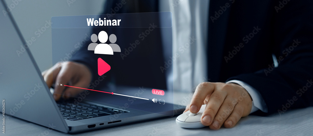 Wall mural internet webinar learning and web conference.e-learning education and online webinar. internet e-lea