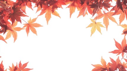 Fototapeta premium Brightly colored leaves reveal the magic of autumn as natures palette shifts to warm hues