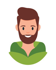 People avatar. Man face isolated on white background. Cute vector illustration. Flat style