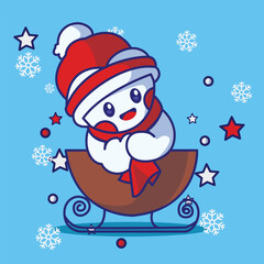 Santa Claus Christmas character icon illustration vector