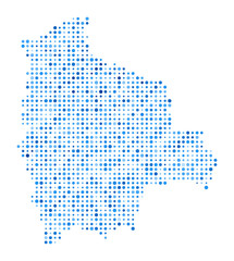 Fototapeta premium Bolivia Dot Map. Country digital style shape. Bolivia vector image. Country shape blue circular dots. Stylish vector illustration.
