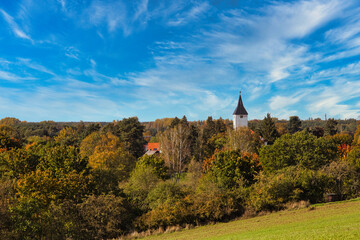  Kirchturm - Autumn - Herbst - See - Wasser - Sperenberg - Deutschland - Brandenburg - Gipsbrüche	