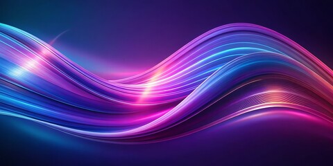 Fototapeta premium Abstract Glowing Waves in a Neon Dreamscape, abstract , gradient