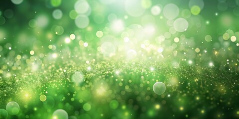 Obraz premium Abstract Green Bokeh Background with Glimmering Lights, bokeh, glitter, abstract, background
