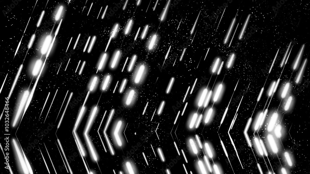 Poster abstract motion graphics line background. black and white christmas abstract particles dot sparkles.