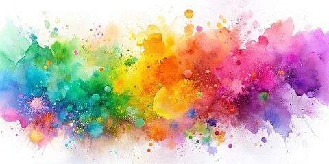 Abstract Watercolor Rainbow Splashes, Watercolor, Abstract , Art
