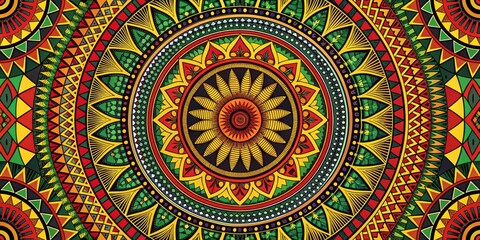 Circular Mandala with Colorful Geometric Pattern and Floral Motifs, mandala, pattern