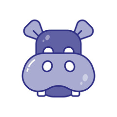 Hippo vector icon stock illustration