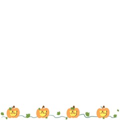 A playful frame decorated with pumpkins, autumn leaves, and cheerful flowers designed for kids to use during Halloween or Thanksgiving celebrations