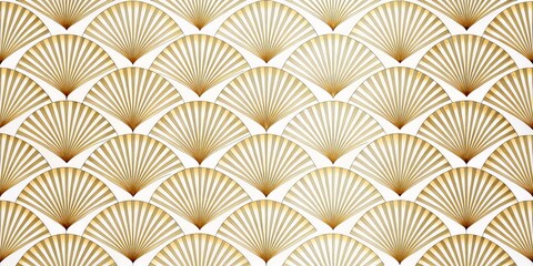 Gold Fan Art Deco Pattern, Art Deco ,Pattern
