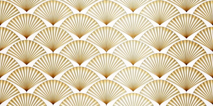 Gold Fan Art Deco Pattern, Art Deco ,Pattern